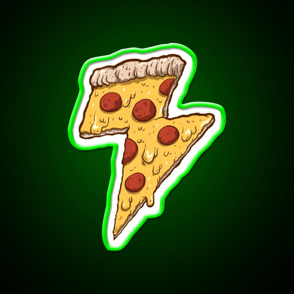 Thunder Cheesy Pizza Fast Food Led Neon Sign For Burger Place Rgb Color - Shineneon