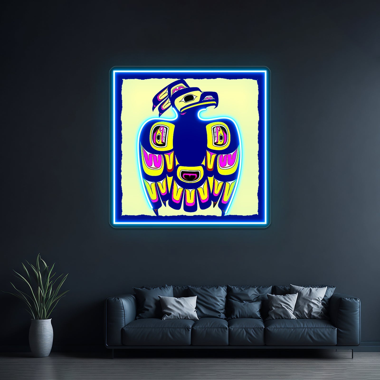 Thunderbird Abstract Indigenous Art Print Wall Artwork Neon Signs | Shineneon