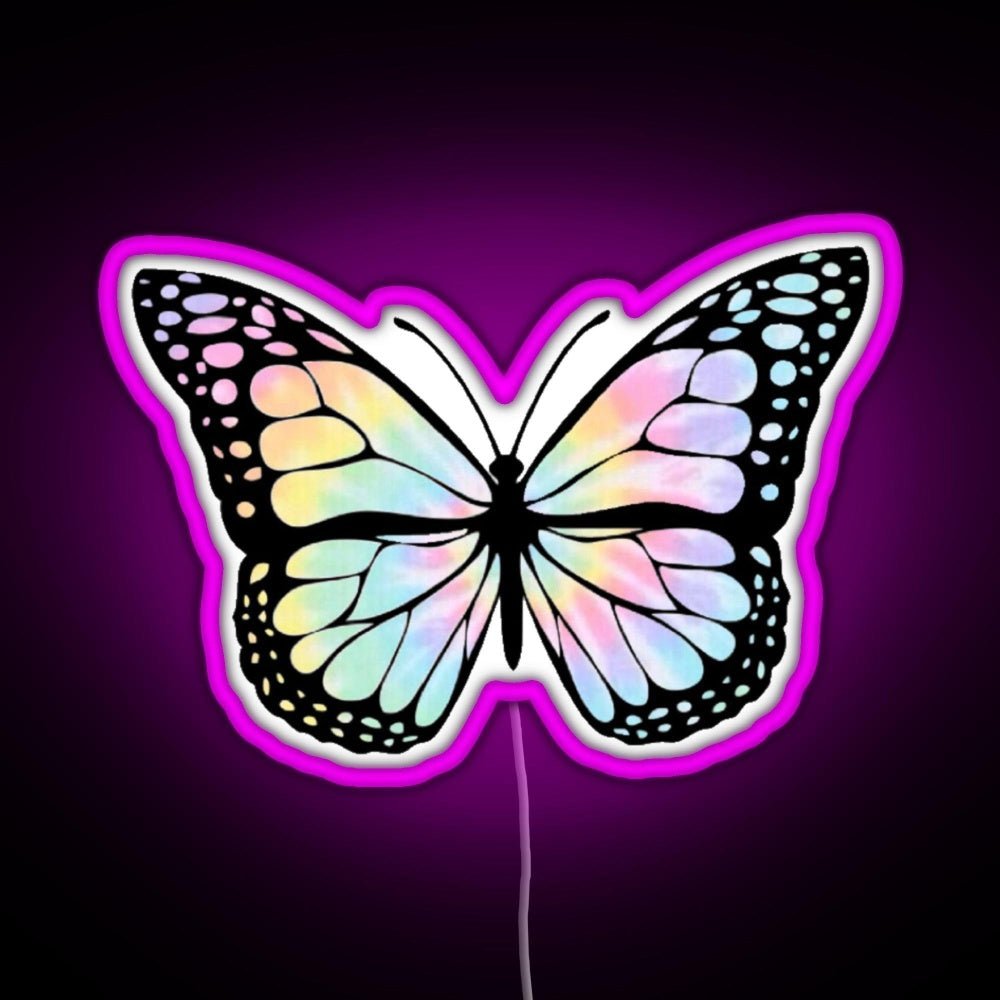 Tie Dye Butterfly Rgb Led Neon Sign Pop Wall Art - Shineneon