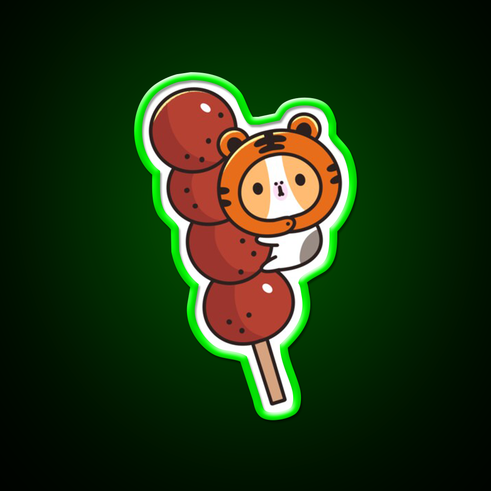 Tiger Bubu And Tanghulu Led Neon Sign Chinese Food Rgb Color