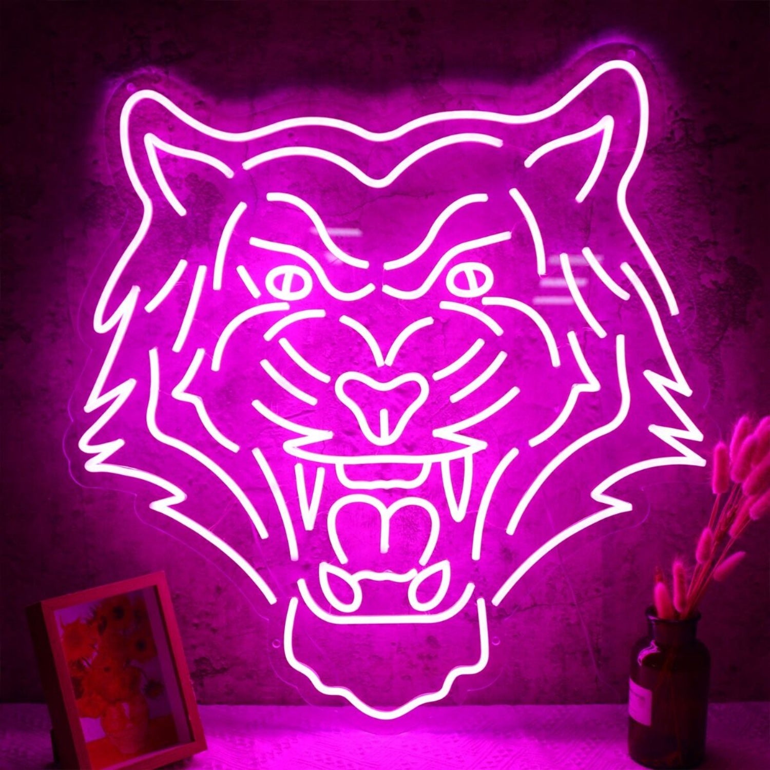 Tiger Head Purple Led Neon Sign | Shineneon