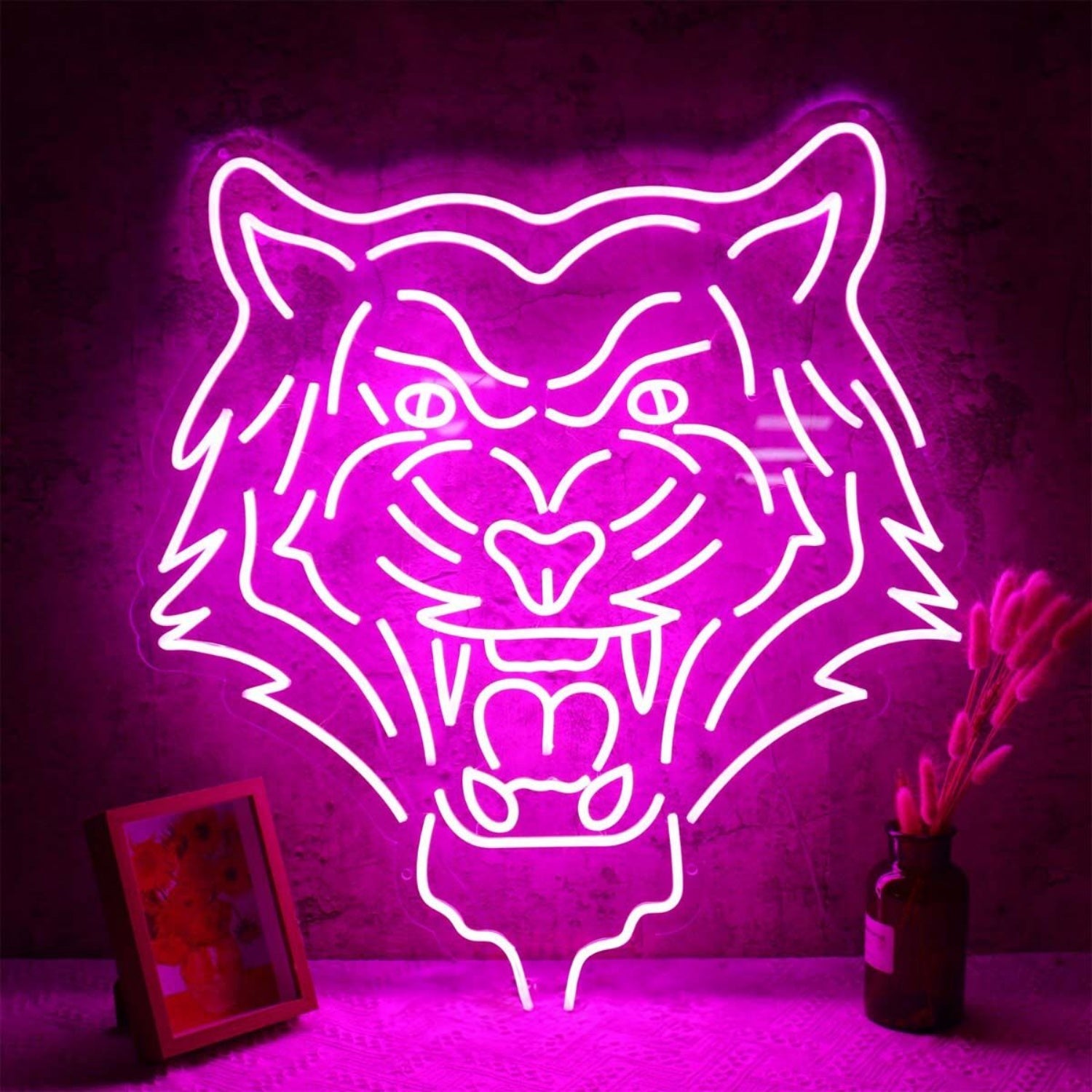 Tiger Head Purple Led Neon Sign | Shineneon