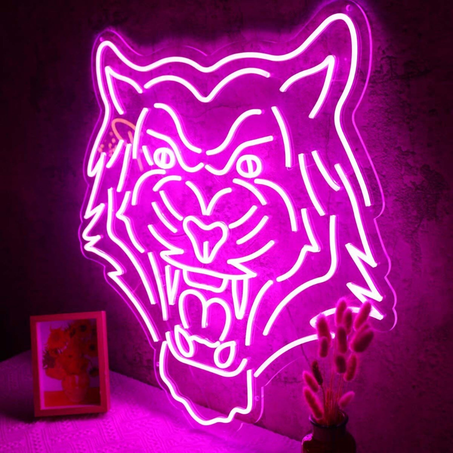 Tiger Head Purple Led Neon Sign | Shineneon