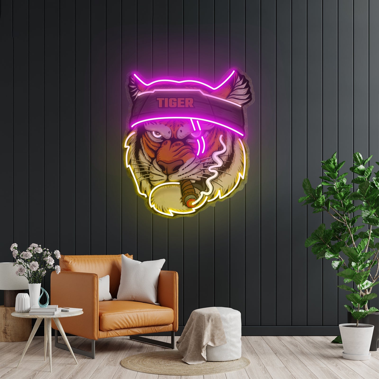 Tiger Smoking Led Neon Sign Light Custom Led Signs - Shineneon