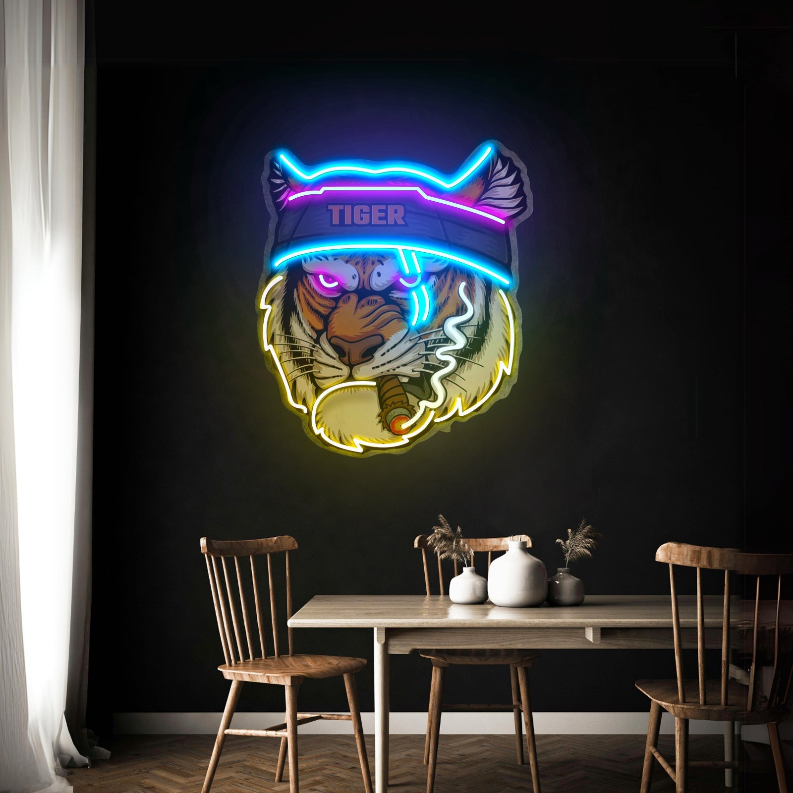 Tiger Smoking Led Neon Sign Light Custom Led Signs - Shineneon