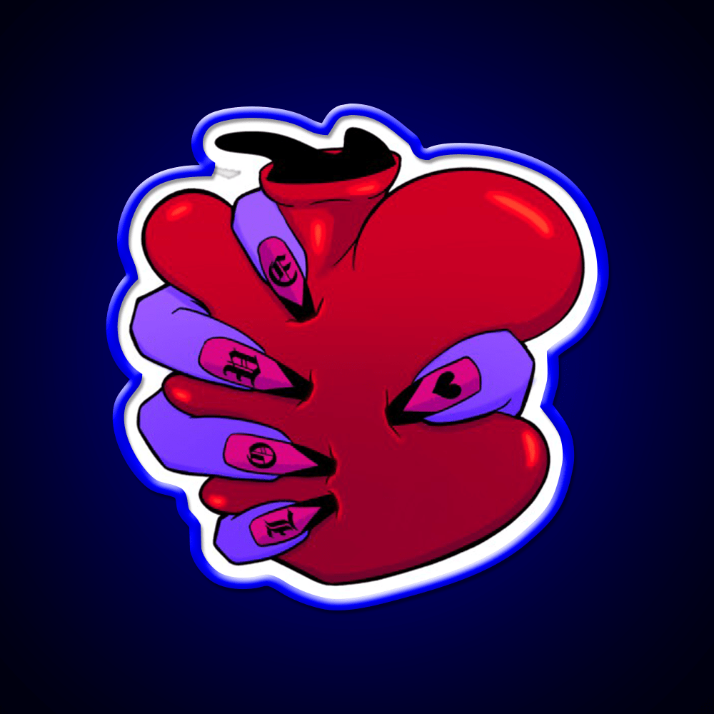 Tight Grip Heart Nail Salon Led Neon Sign Rgb Color - Shineneon