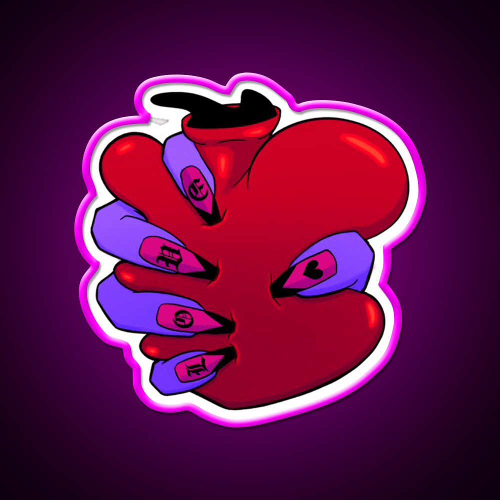 Tight Grip Heart Nail Salon Led Neon Sign Rgb Color - Shineneon