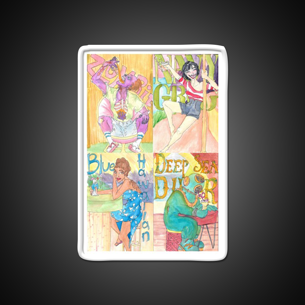 Tiki Bar Pattern Man Cave Bar Led Neon Sign Rgb Color