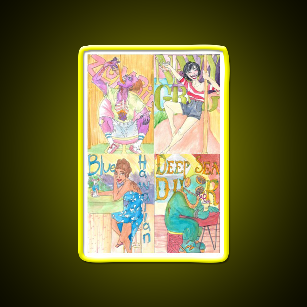 Tiki Bar Pattern Man Cave Bar Led Neon Sign Rgb Color