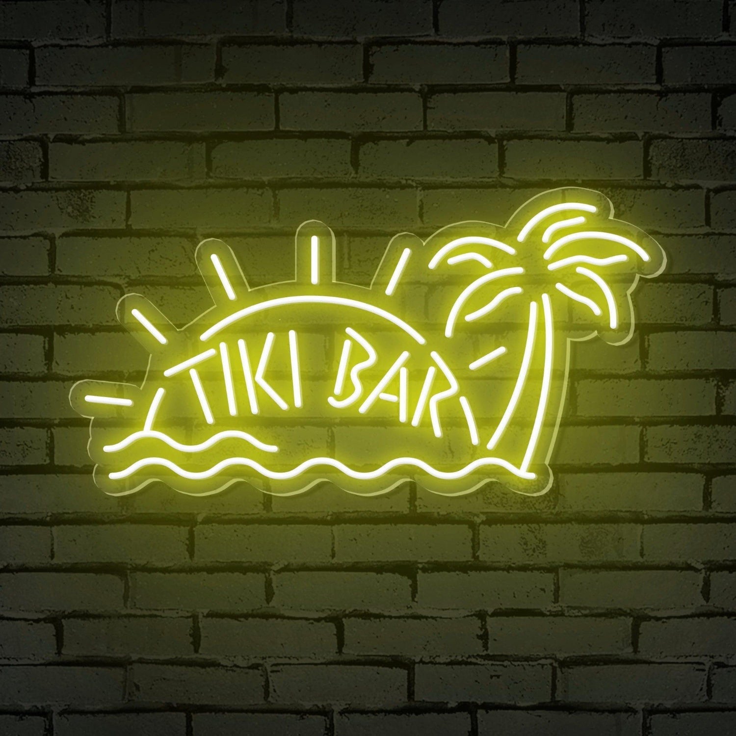 Tiki Bar Tropical Beach Led Neon Sign With Sun Palm Waves For Bars Restaurants | Shineneon