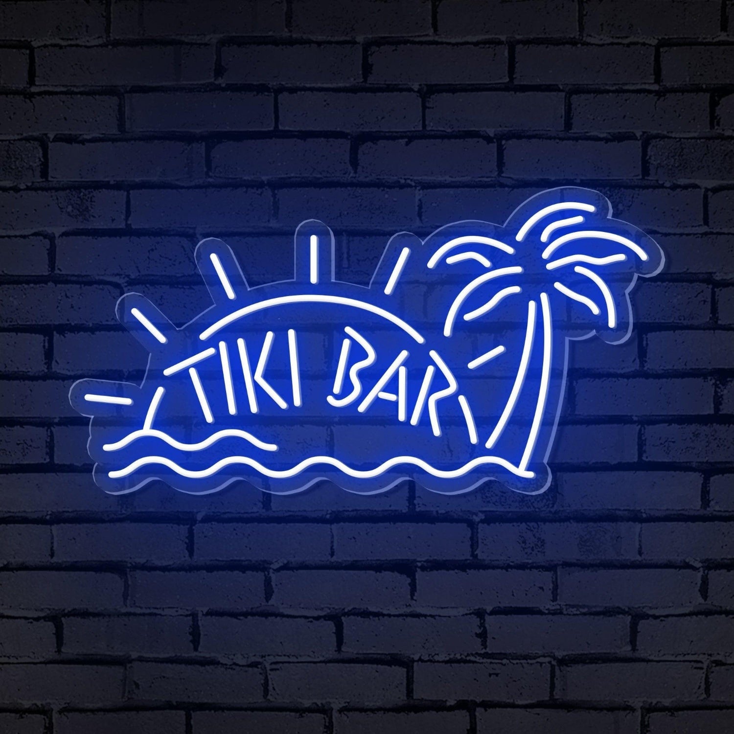 Tiki Bar Tropical Beach Led Neon Sign With Sun Palm Waves For Bars Restaurants | Shineneon