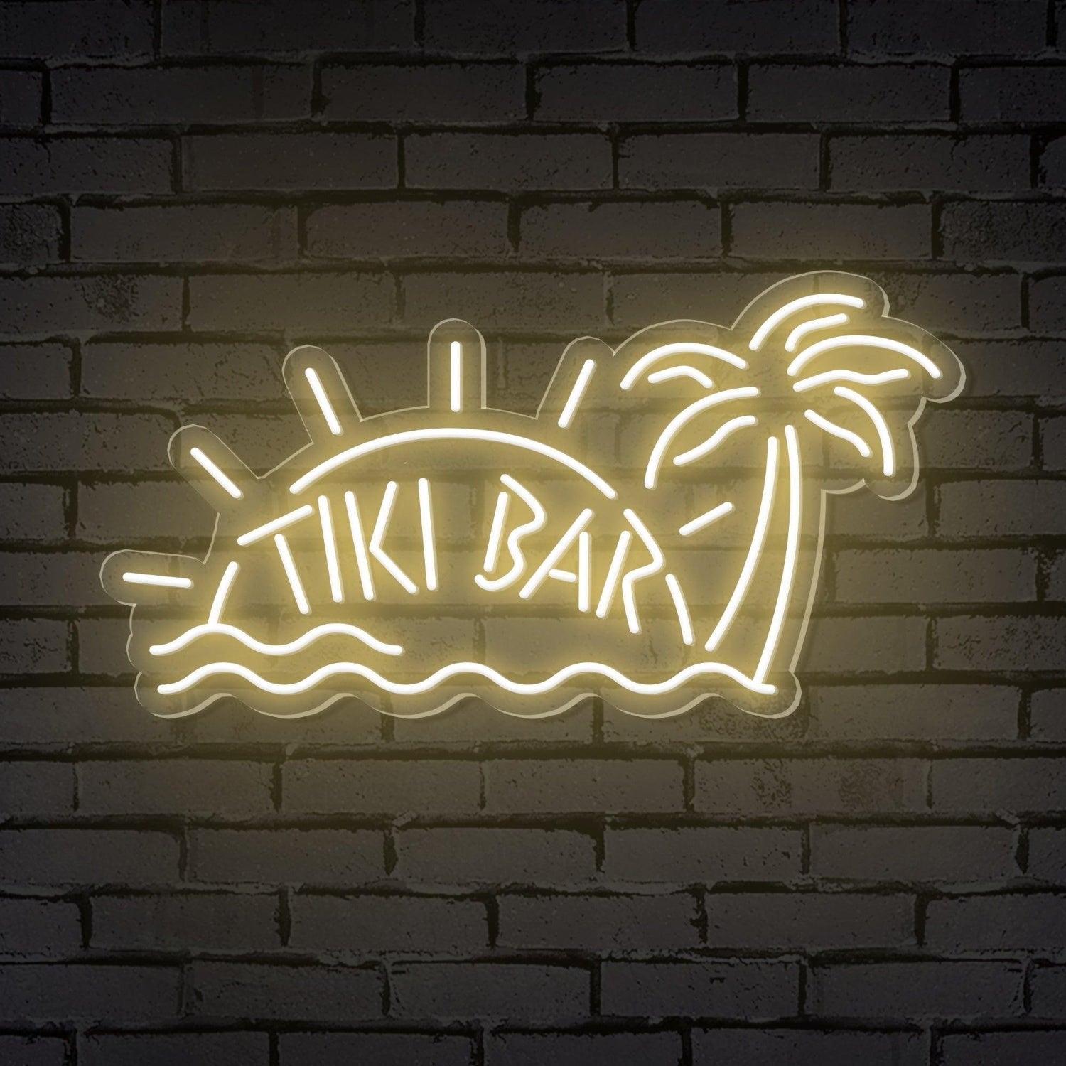 Tiki Bar Tropical Beach Led Neon Sign With Sun Palm Waves For Bars Restaurants | Shineneon