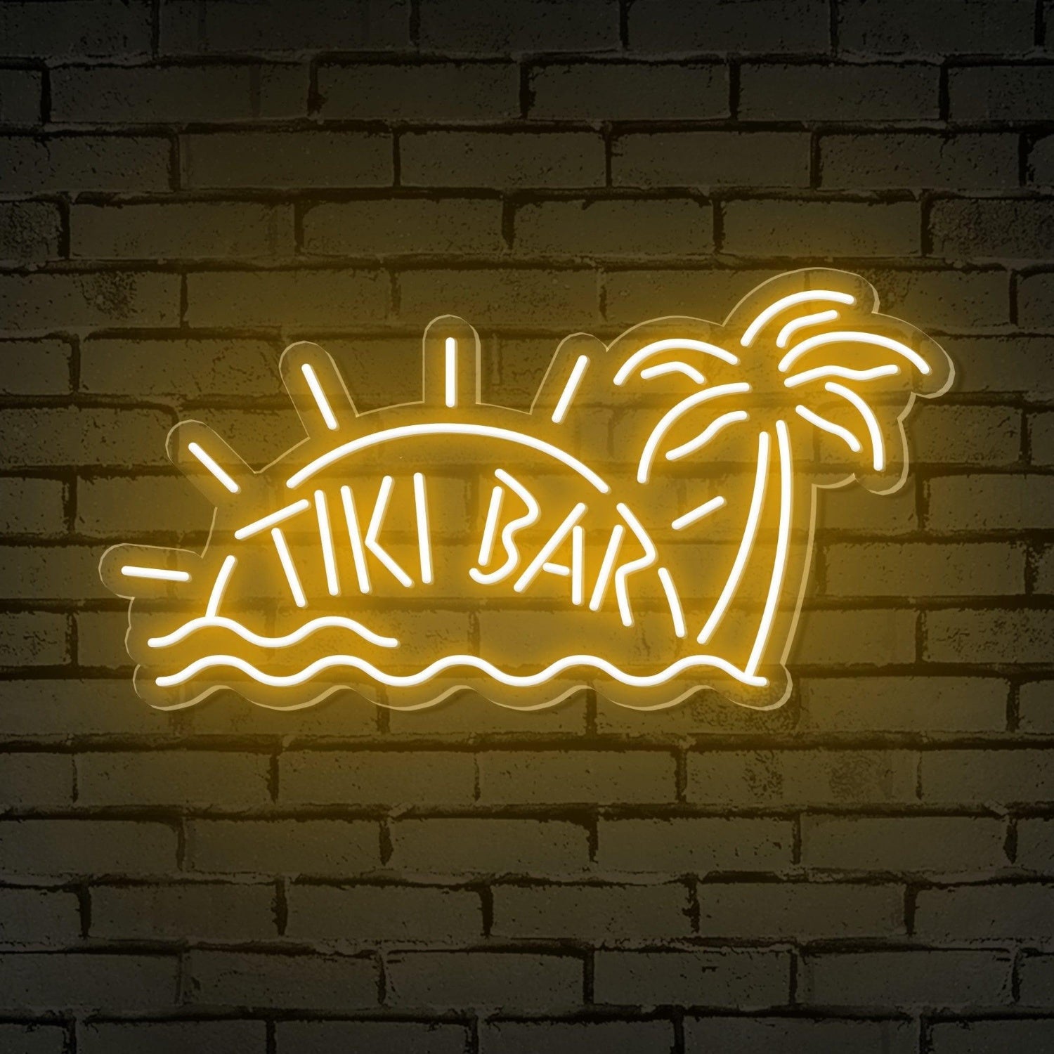 Tiki Bar Tropical Beach Led Neon Sign With Sun Palm Waves For Bars Restaurants | Shineneon