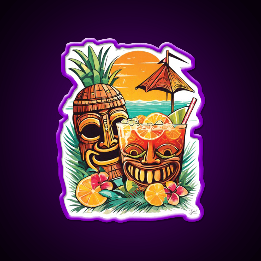Tiki Cocktail Bar Decor Led Neon Sign Rgb Color - Shineneon