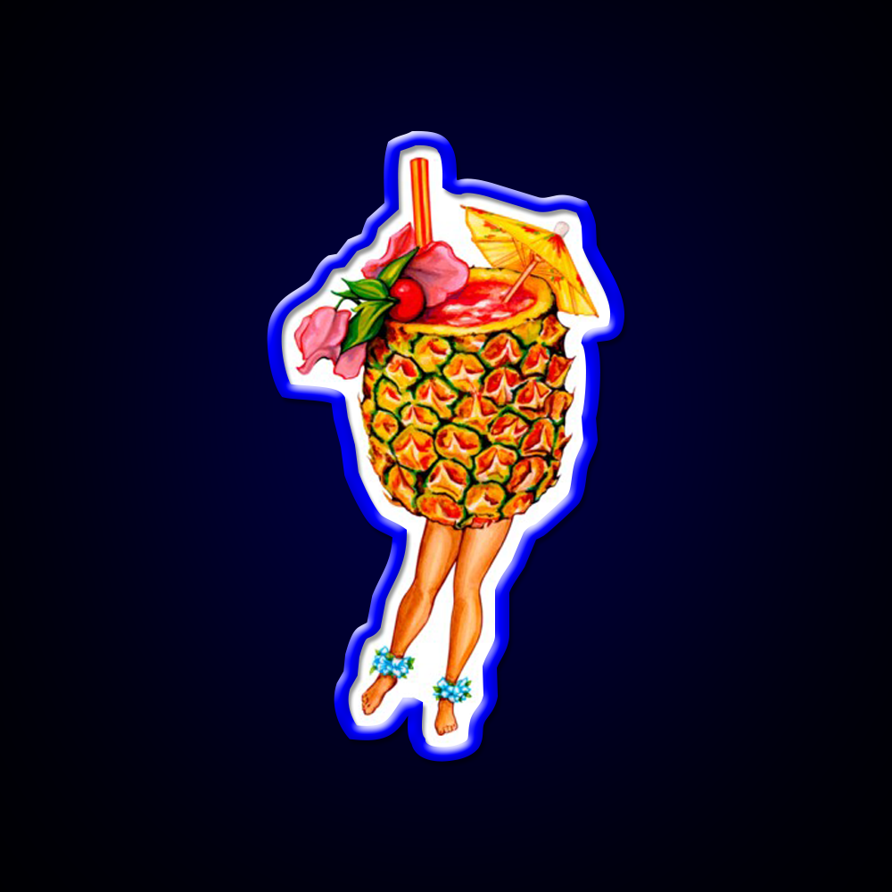 Tiki Cocktail Pin Up Pineapple Cocktail Bar Decor Led Neon Sign Rgb Color - LED neon sign view 5