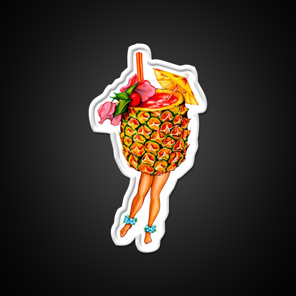 Tiki Cocktail Pin Up Pineapple Cocktail Bar Decor Led Neon Sign Rgb Color - LED neon sign view 11