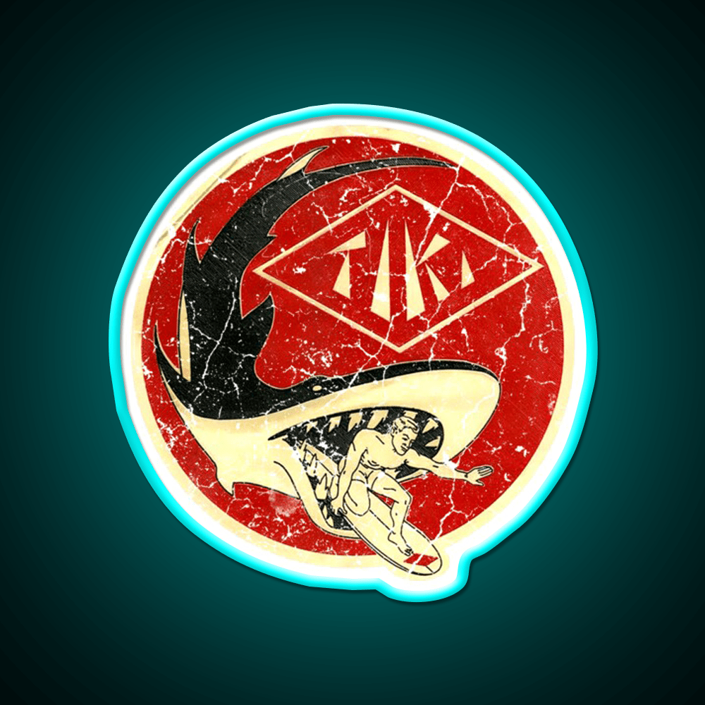 Tiki Shark Cocktail Bar Decor Led Neon Sign Rgb Color - Shineneon