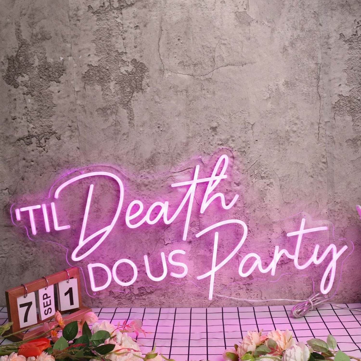 Til Death Do Us Party Purple Neon Sign For Fun And Party Spaces | Shineneon