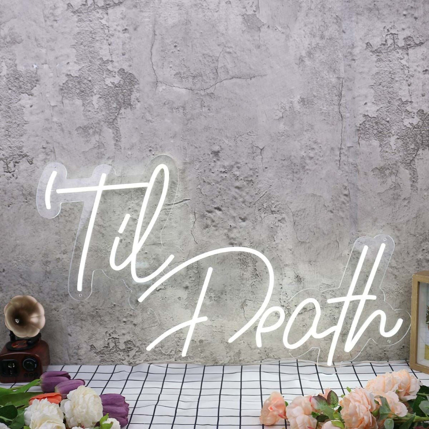 Til Death White Neon Sign | Shineneon