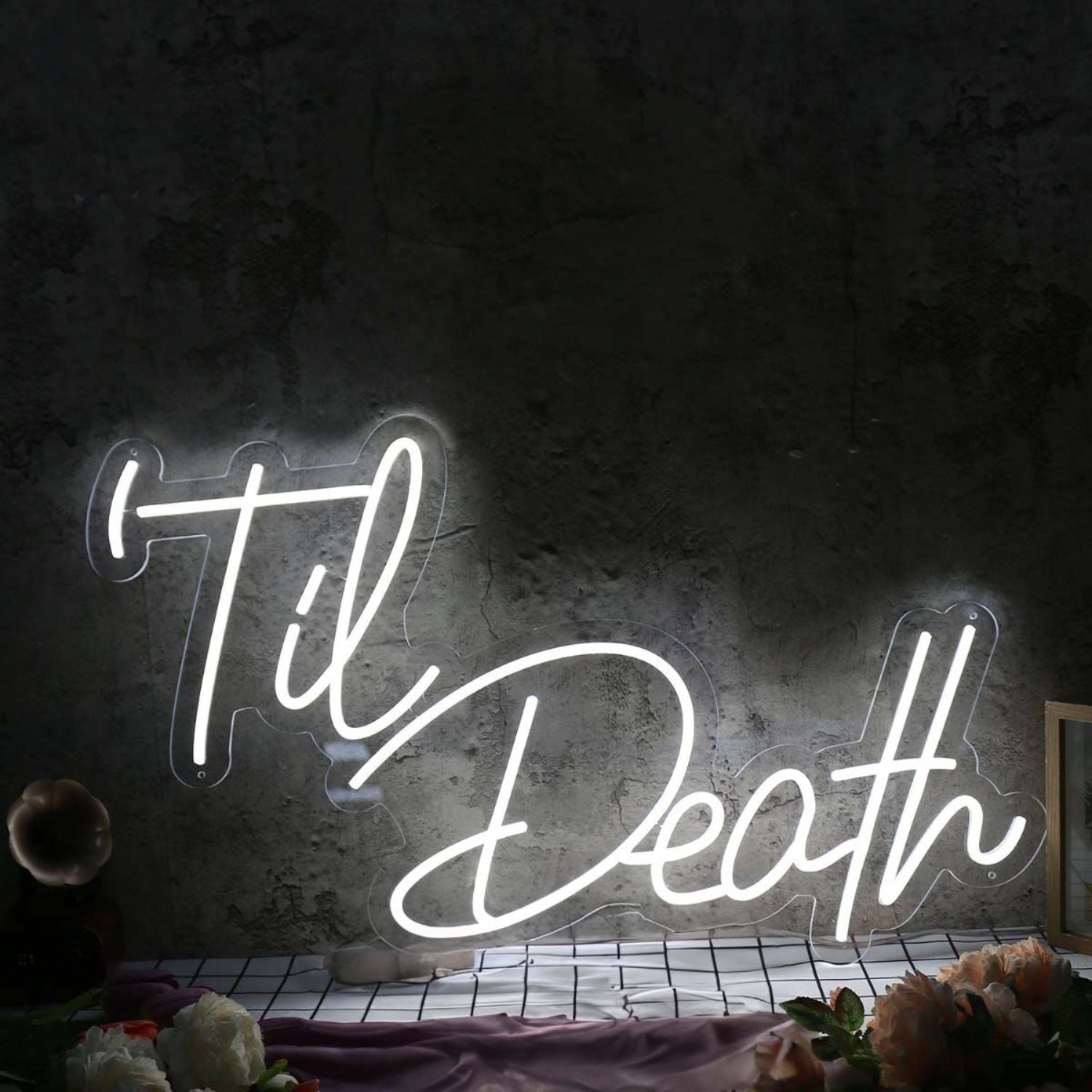 Til Death White Neon Sign | Shineneon