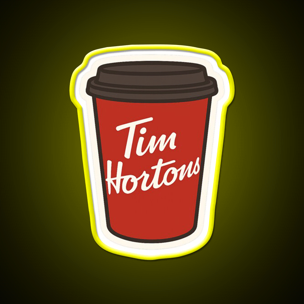Tim Hortons Coffee Cup Cafe Led Neon Sign Espresso Bar Art Rgb Color