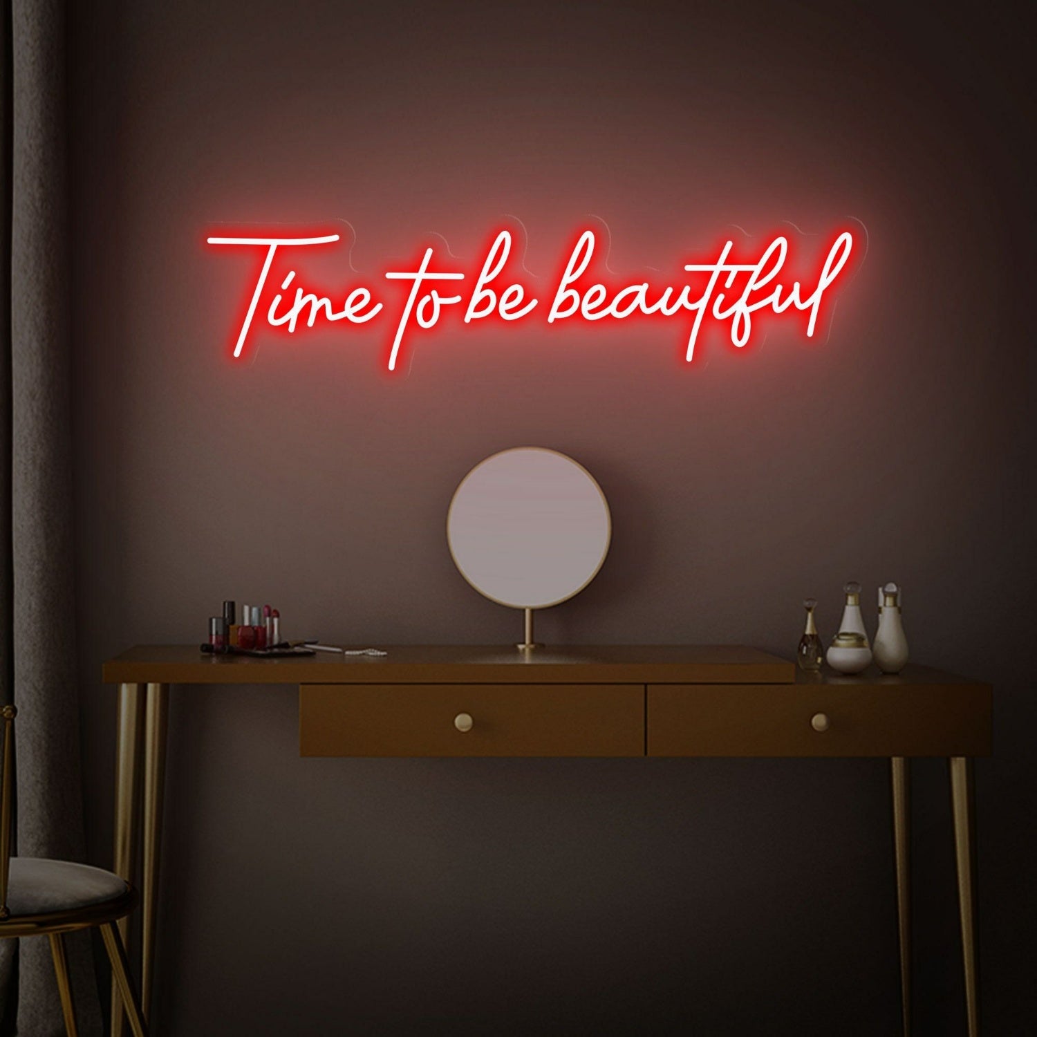 Time To Be Beautiful Led Neon Sign Gift Neonparty Decor | Shineneon