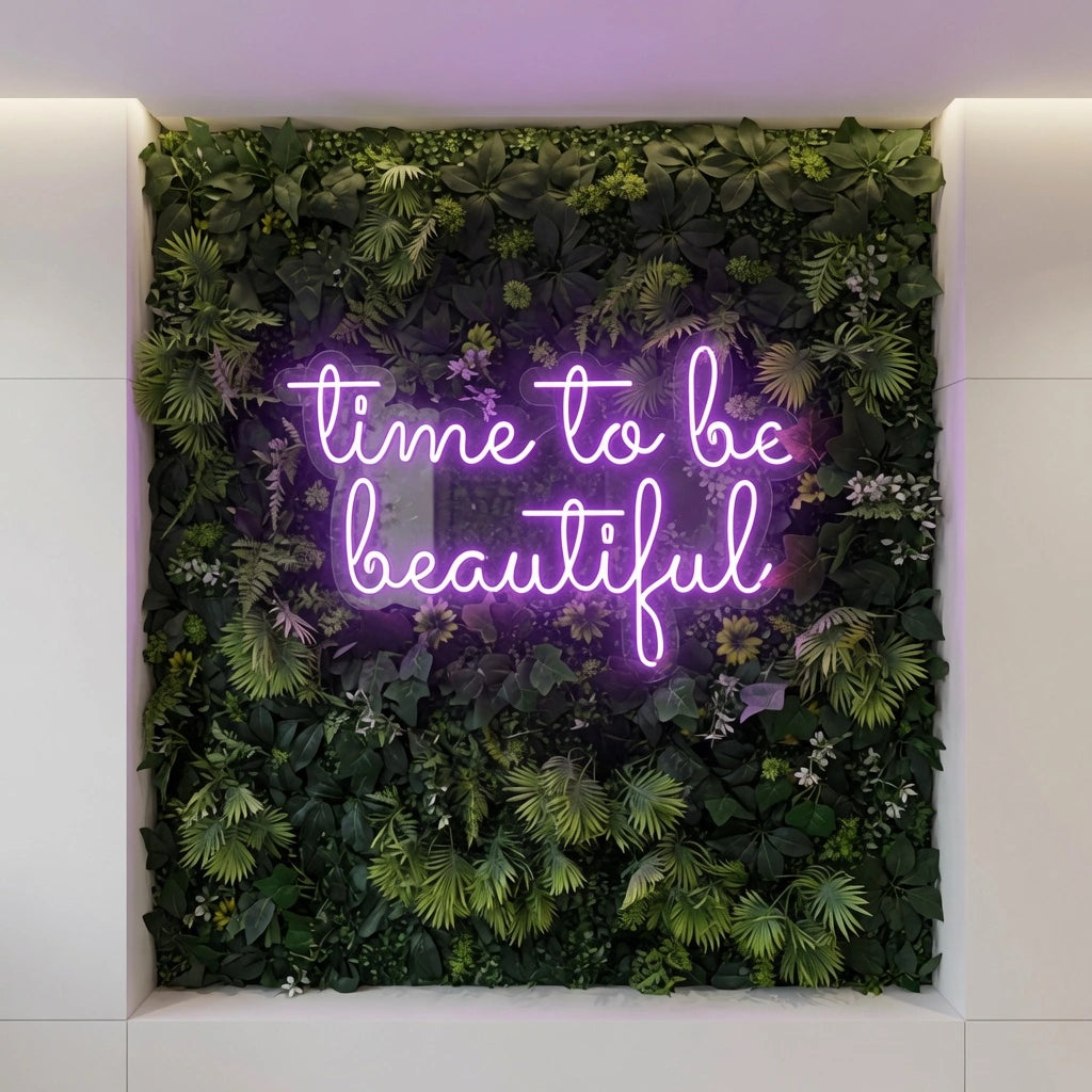 Time To Be Beautiful LED Neon Sign Wall Neon Sign - 04 Size Image
