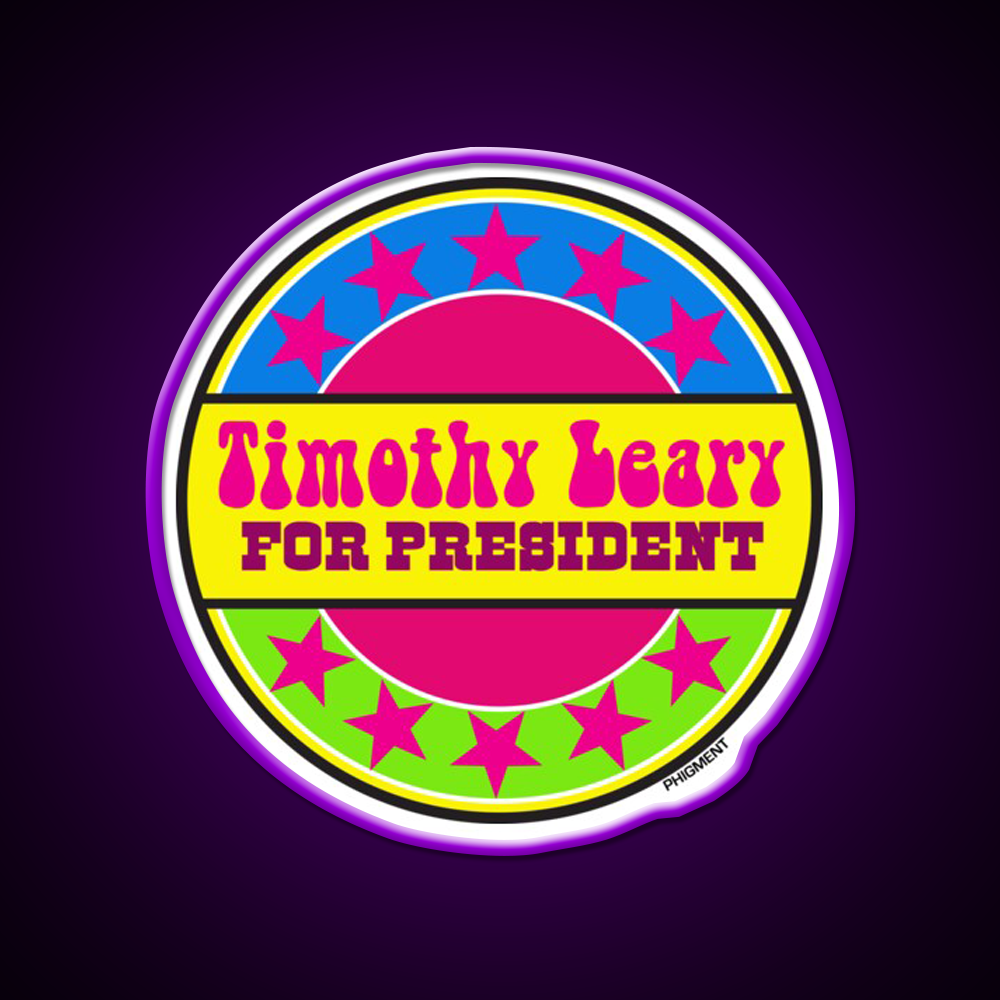 Timothy Leary For President Hemp Inspired Green Leaf Led Neon Sign Rgb Color - LED neon sign view 9