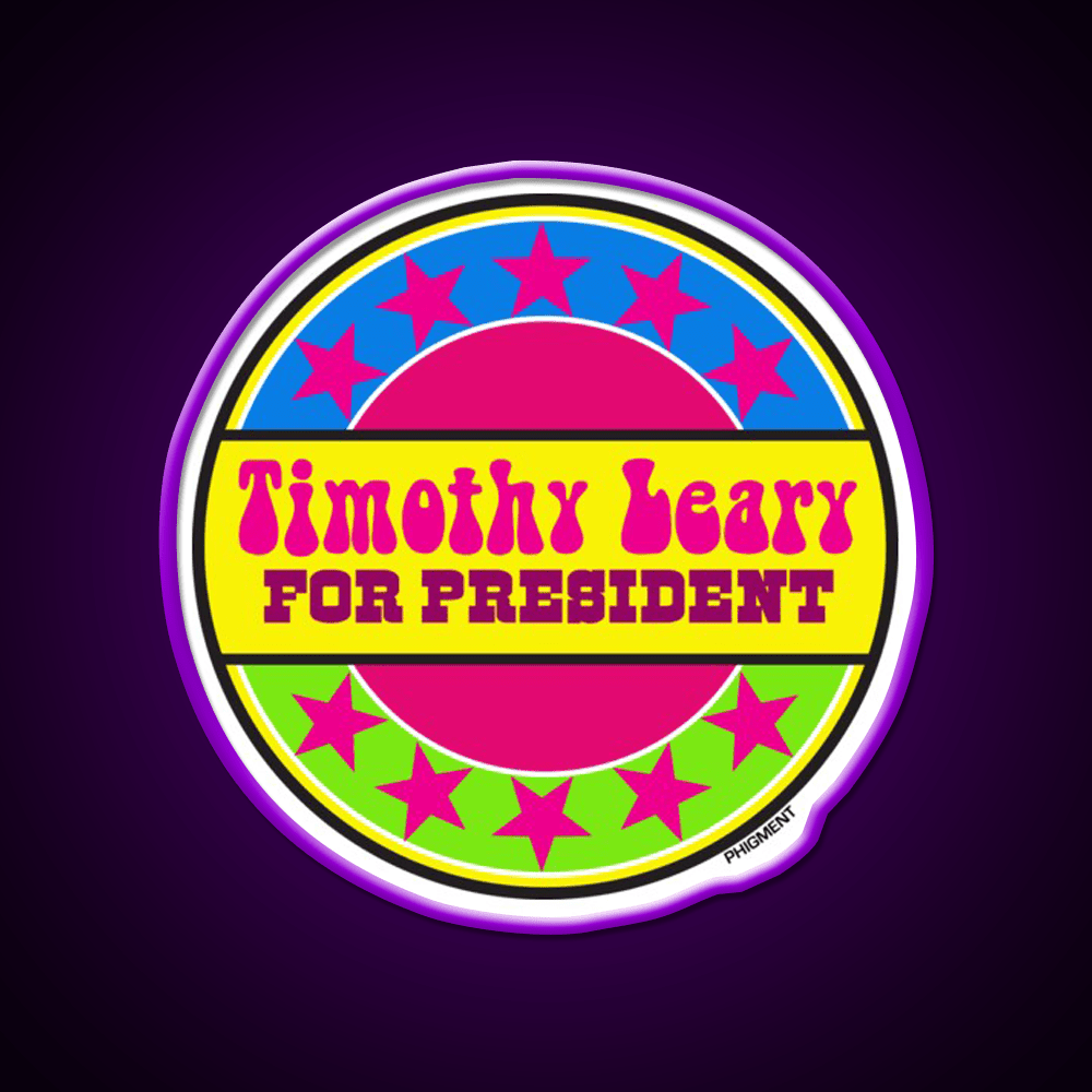 Timothy Leary For President Hemp Inspired Green Leaf Led Neon Sign Rgb Color - Shineneon