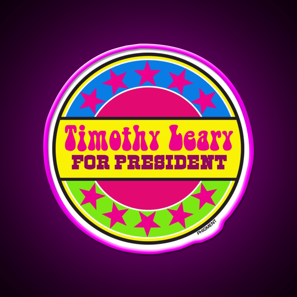 Timothy Leary For President Hemp Inspired Green Leaf Led Neon Sign Rgb Color - Shineneon