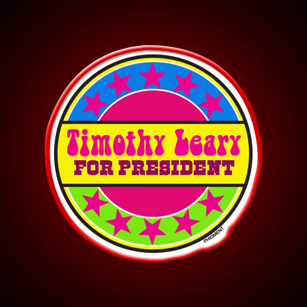Timothy Leary For President Hemp Inspired Green Leaf Led Neon Sign Rgb Color - Shineneon
