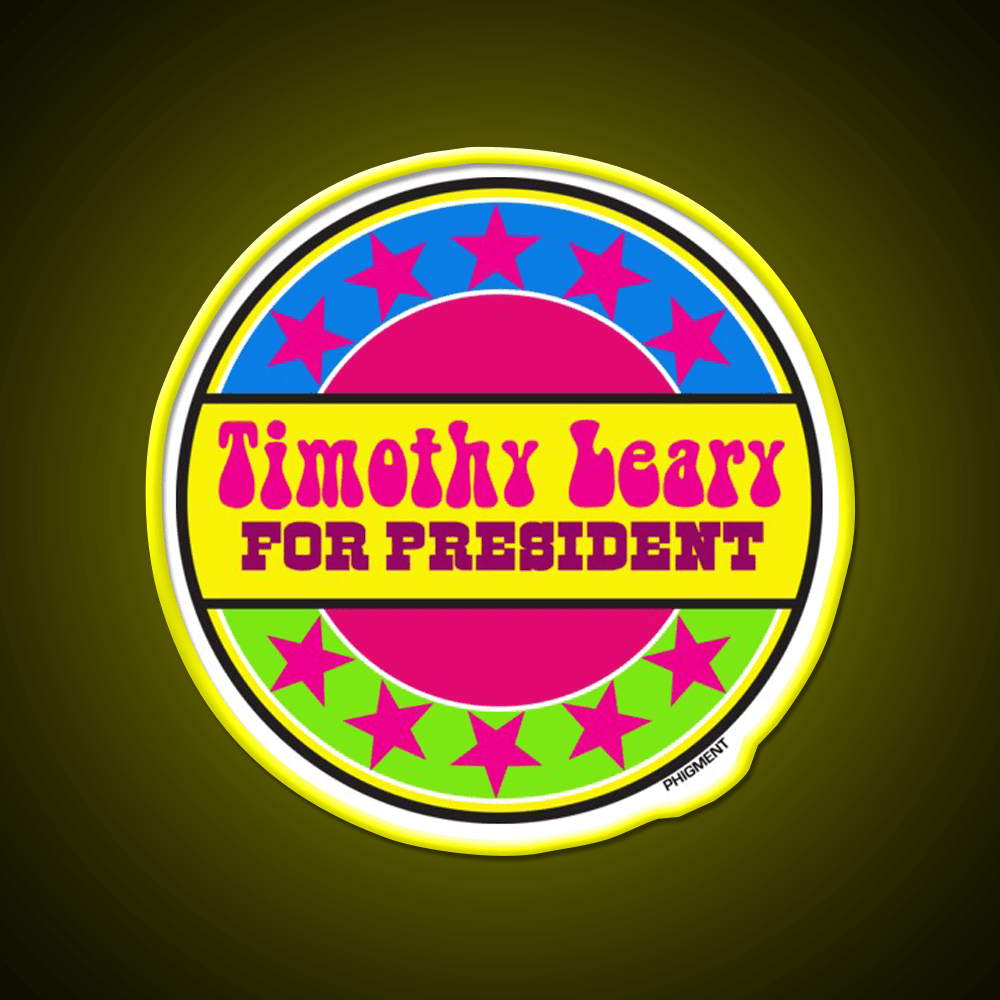 Timothy Leary For President Hemp Inspired Green Leaf Led Neon Sign Rgb Color - Shineneon