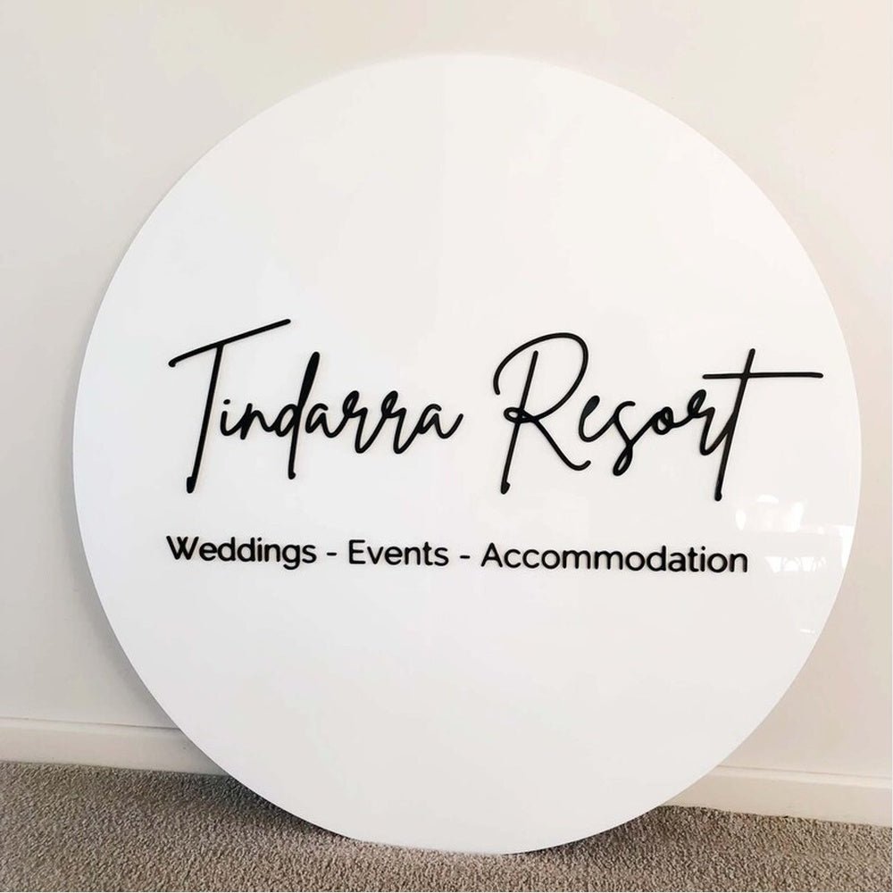 Tindarra Resort Weddings Events Accommodation Acrylic Business Logo Sign - Shineneon