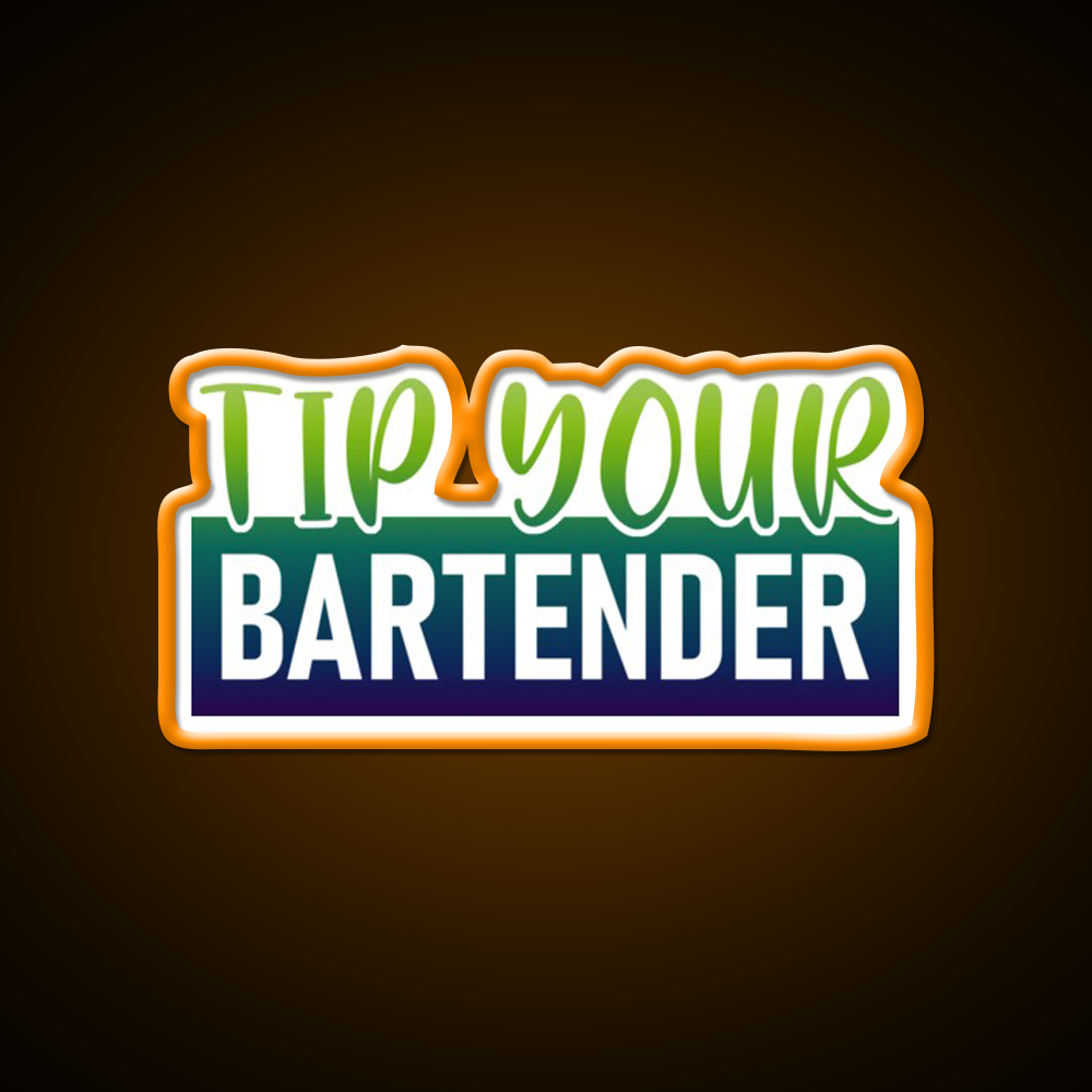 Tip Your Bartender Funny Bartender Cocktail Bar Decor Led Neon Sign Rgb Color - LED neon sign view 6