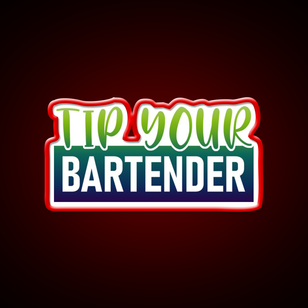 Tip Your Bartender Funny Bartender Cocktail Bar Decor Led Neon Sign Rgb Color - LED neon sign view 10