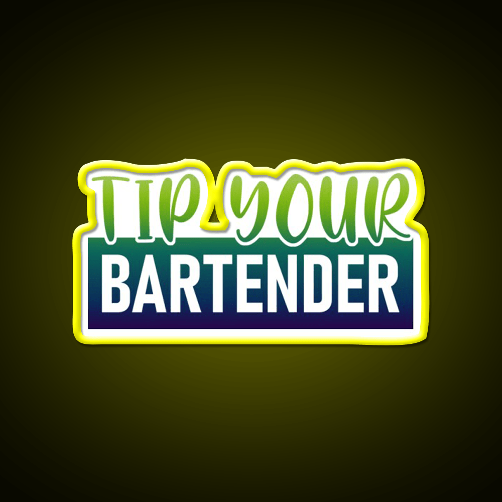 Tip Your Bartender Funny Bartender Cocktail Bar Decor Led Neon Sign Rgb Color - Shineneon