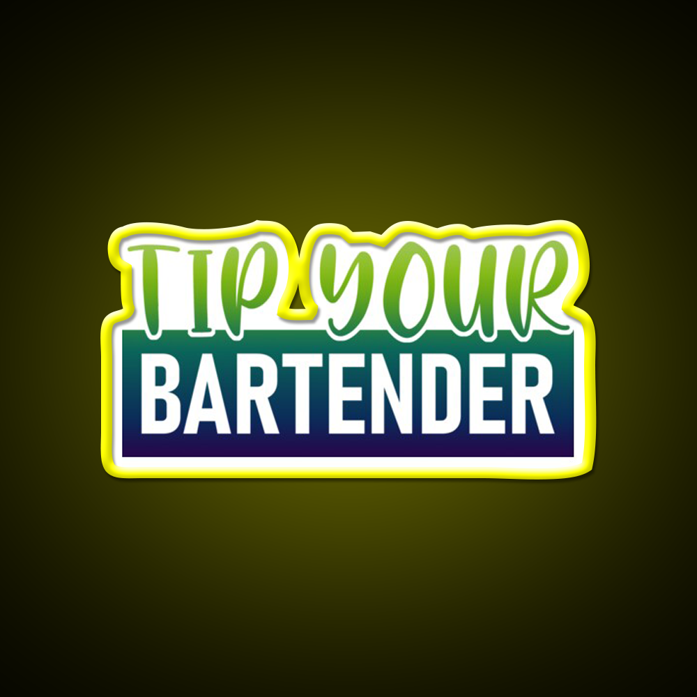 Tip Your Bartender Funny Bartender Cocktail Bar Decor Led Neon Sign Rgb Color - LED neon sign view 7