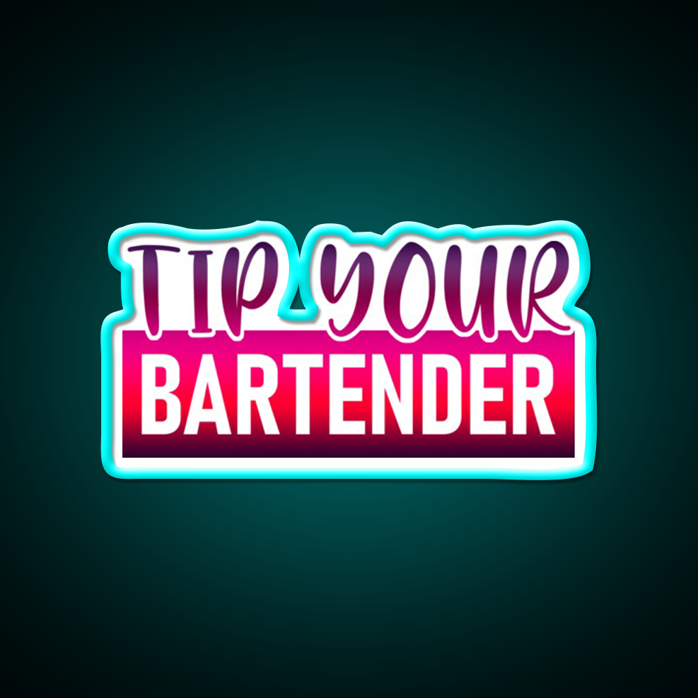Tip Your Bartender Funny Man Cave Bar Led Neon Sign Rgb Color
