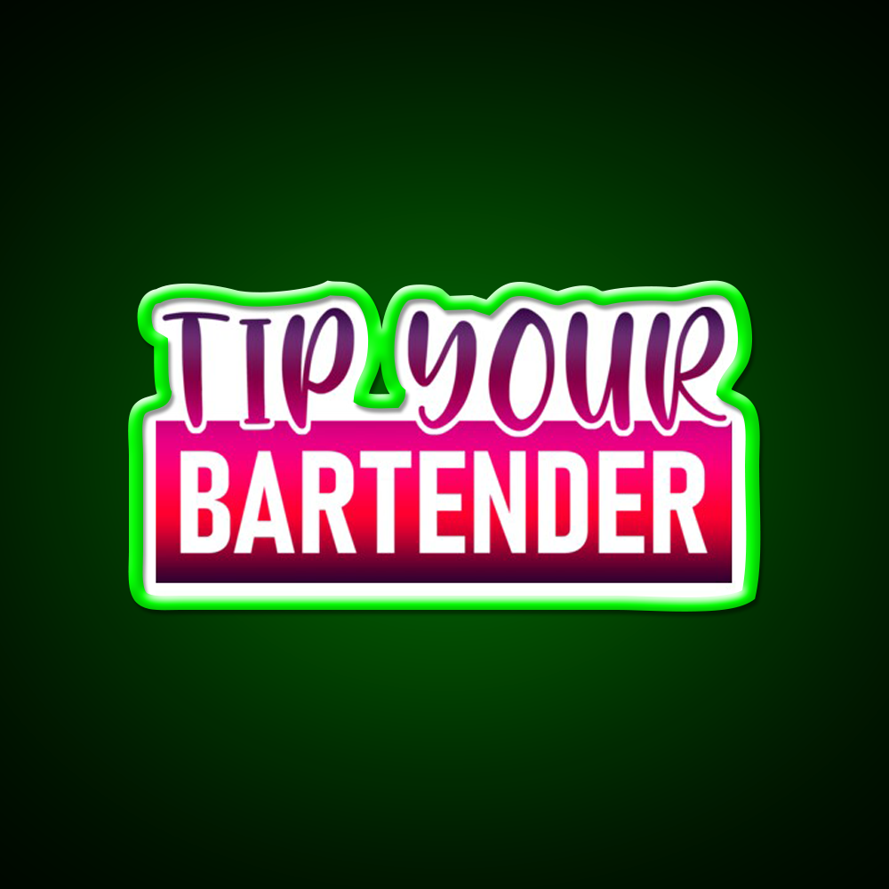 Tip Your Bartender Funny Man Cave Bar Led Neon Sign Rgb Color
