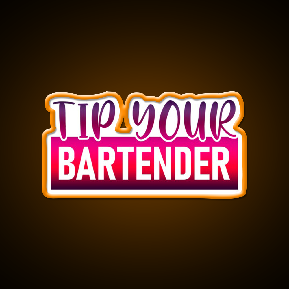 Tip Your Bartender Funny Man Cave Bar Led Neon Sign Rgb Color