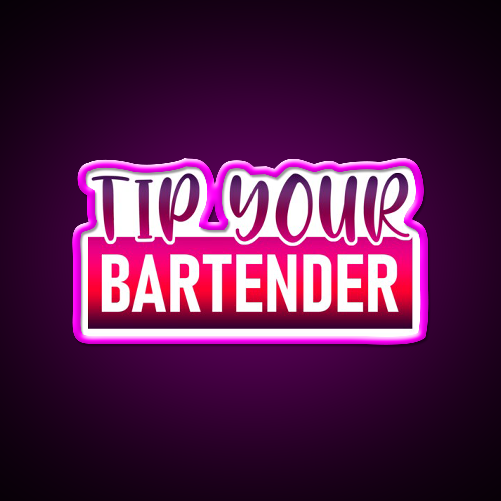 Tip Your Bartender Funny Man Cave Bar Led Neon Sign Rgb Color