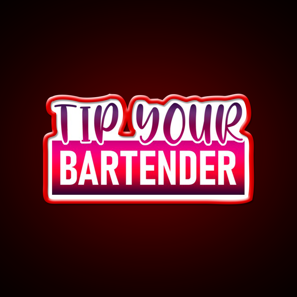 Tip Your Bartender Funny Man Cave Bar Led Neon Sign Rgb Color