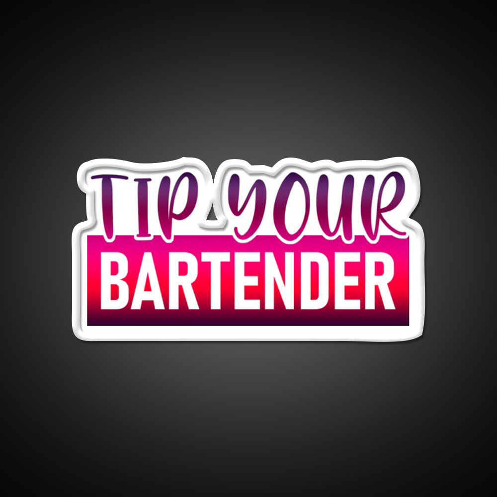 Tip Your Bartender Funny Man Cave Bar Led Neon Sign Rgb Color
