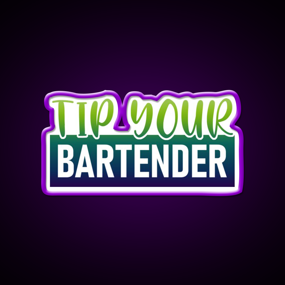 Tip Your Bartender Man Cave Bar Led Neon Sign Bar Decor Rgb Color