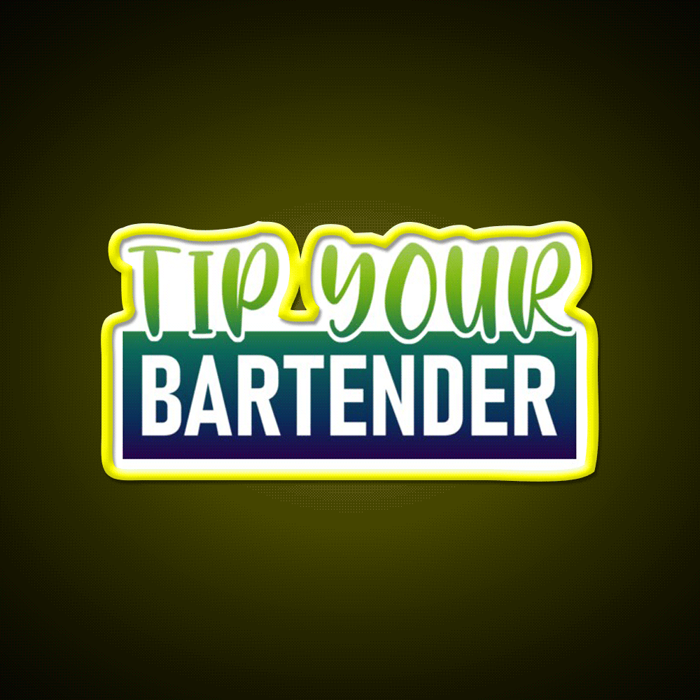 Tip Your Bartender Man Cave Bar Led Neon Sign Bar Decor Rgb Color