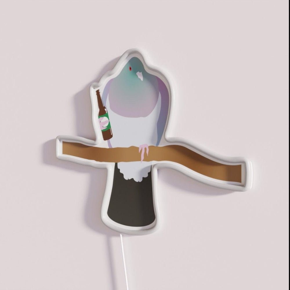 Tipsy Kereru Drinking A Beer Rgb Led Neon Sign - Shineneon