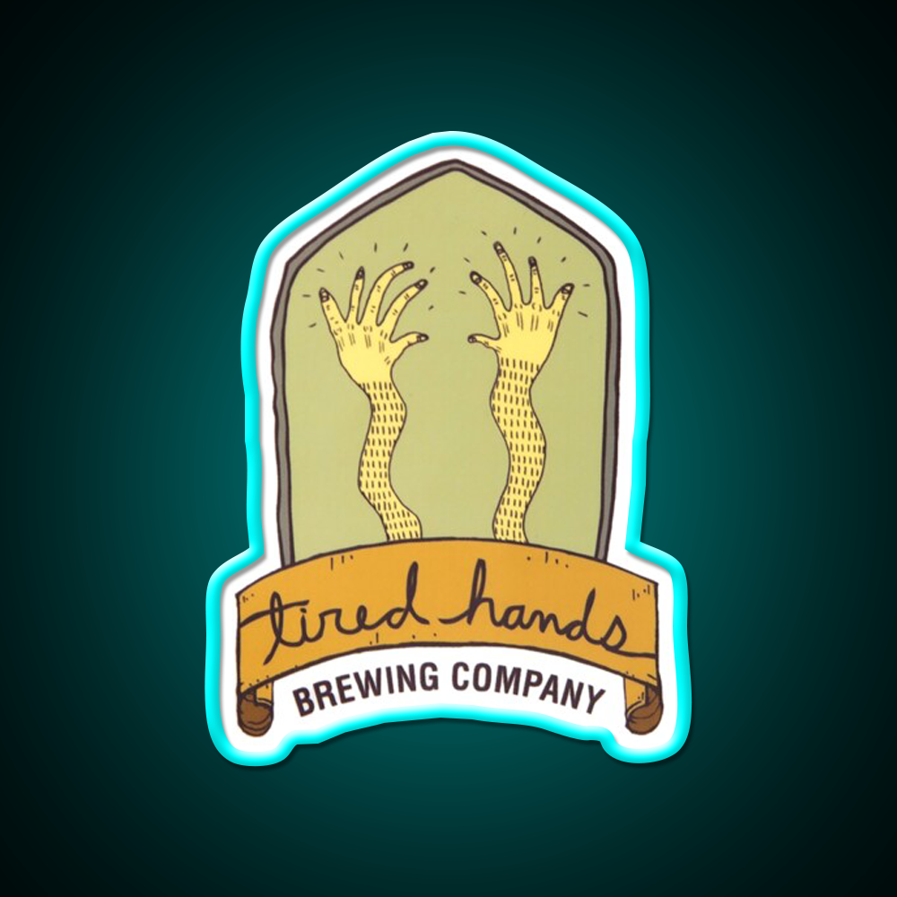 Tired Hands Brewing Company Beer Bar Decor Led Neon Sign Rgb Color - Size and dimension reference