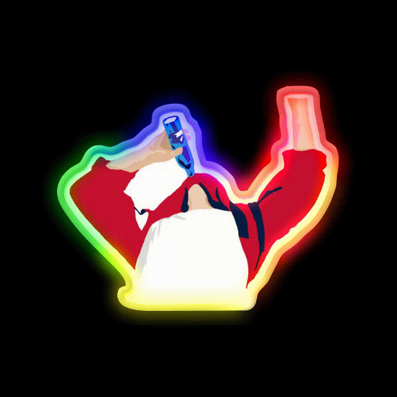 Tj Oshie Chug Beer Bar Decor Led Neon Sign Rgb Color - LED neon sign close-up detail