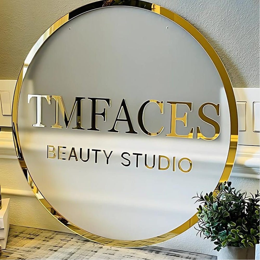 Tmfaces Beauty Studio Acrylic Business Logo Sign - Shineneon