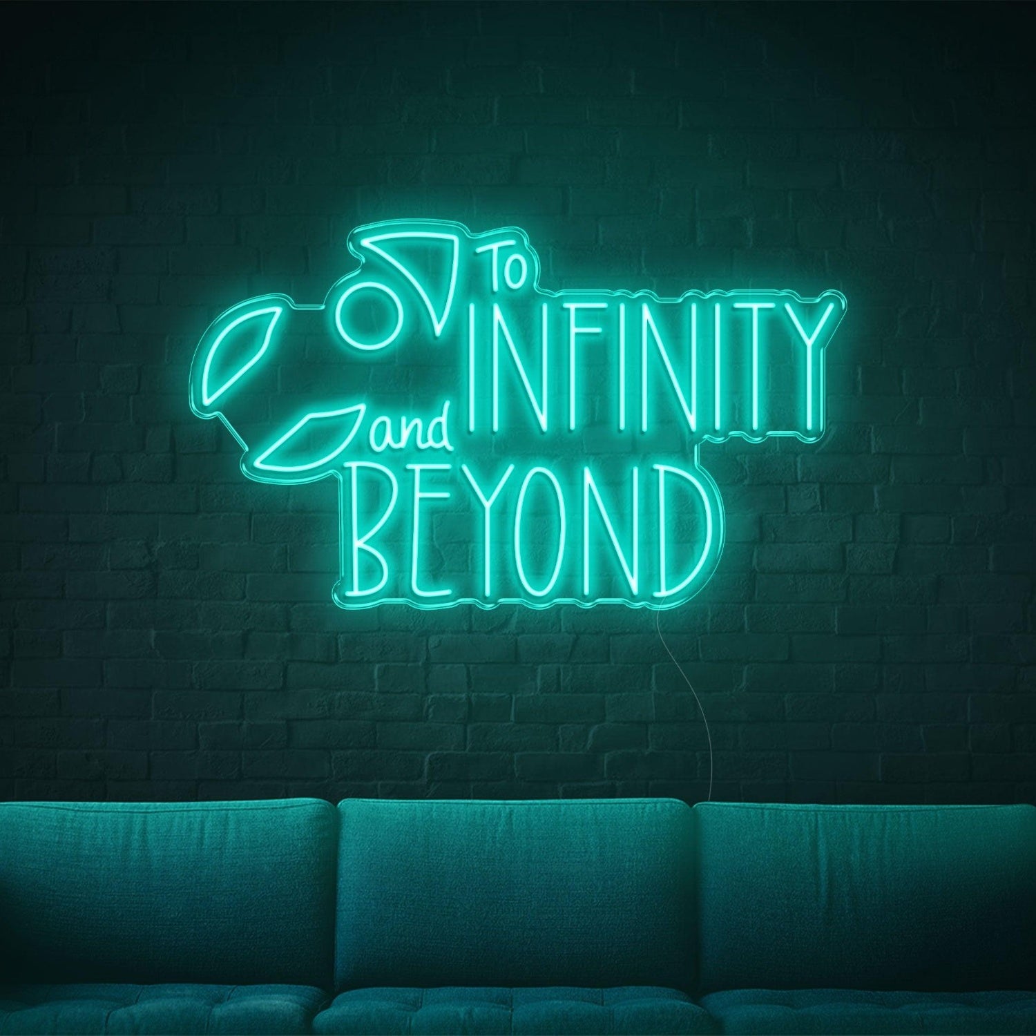 To Infinity And Beyond Blue Led Neon Sign With Spaceship For Modern Indoor Decor | Shineneon